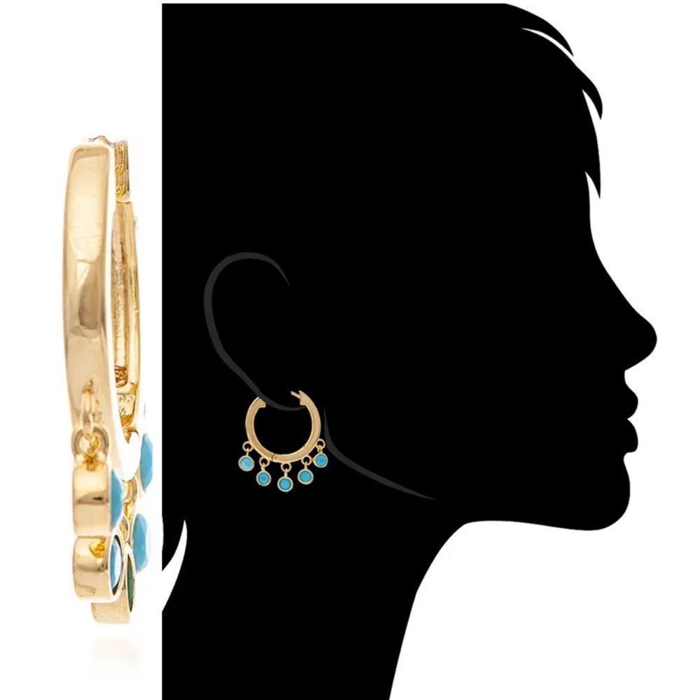 Rivka Friedman Gold Earrings With Blue Accents 20$